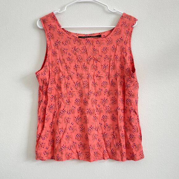 Double D Ranch Tank Top Women L Pink Floral Flowy Vintage 90s Cottagecore Boho - Picture 1 of 12